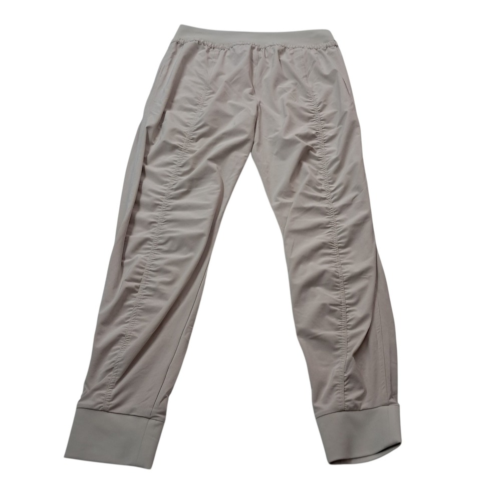 Athleta Pants Womens 10 Beige Attitude Pant‎ Ruched Featherweight Stretch Gym - Picture 2 of 13